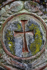 Image showing Stone cemetery cross