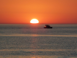 Image showing Sunset over the sea.