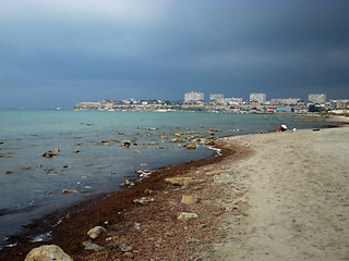 Image showing Aktau city on the coast.