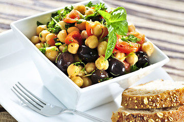 Image showing Vegetarian chickpea salad