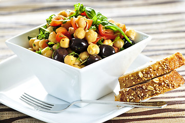 Image showing Vegetarian chickpea salad