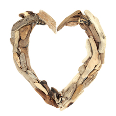 Image showing Romantic Natural Driftwood Heart Shape 