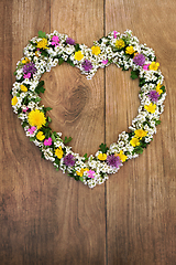 Image showing Beautiful Heart Shaped Spring Flower Wreath