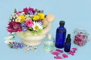 Image showing Healing Herbs and Flowers for Alternative Herbal Medicine