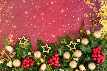 Image showing Decorative Abstract Christmas Background Border 