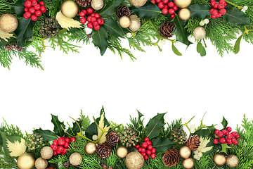 Image showing Festive Christmas Decorative Background Border