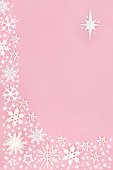 Image showing Christmas Snowflake and Star Abstract Background