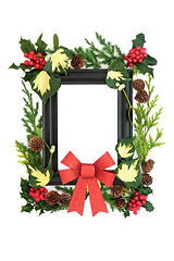 Image showing Festive Christmas Abstract Wooden Frame 