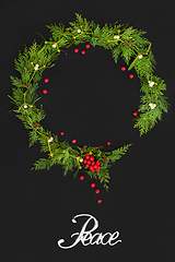 Image showing Christmas Wreath Symbol of Peace Concept