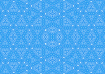 Image showing Abstract bright blue repeating concentric pattern