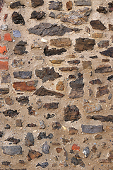 Image showing Ancient wall with stones and bricks
