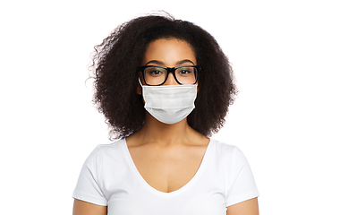 Image showing african american woman in protective medical mask