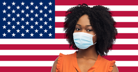 Image showing african american woman in protective medical mask