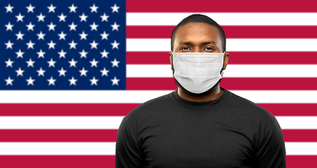 Image showing african american man in protective medical mask