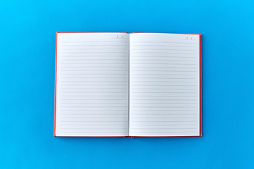 Image showing open notebook or diary on blue background