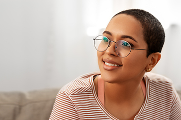 Image showing portrait of african american woman in glasses