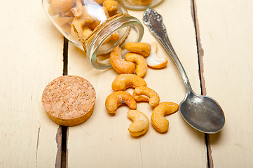 Image showing cashew nuts on a glass jar