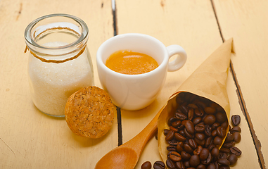 Image showing espresso coffee and beans