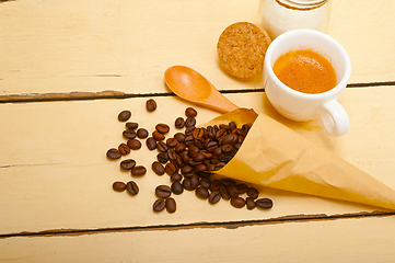 Image showing espresso coffee and beans