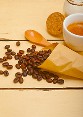 Image showing espresso coffee and beans