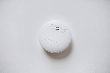 Image showing smoke alarm, sensor or detector on white ceiling