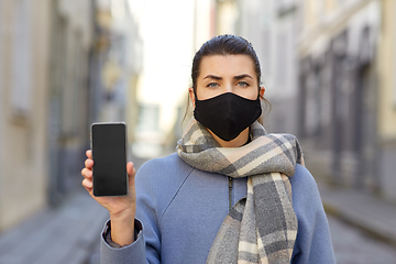 Image showing woman wearing protective reusable barrier mask