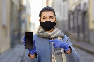 Image showing woman wearing protective reusable barrier mask