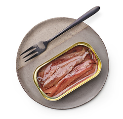 Image showing canned anchovy fillets