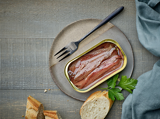 Image showing canned anchovy fillets