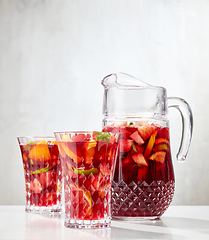 Image showing jug and glasses of sangria