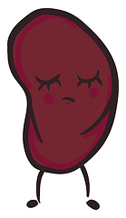 Image showing Sad bean illustration vector on white background 