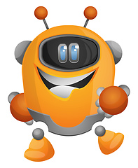 Image showing Cheerful cartoon robot illustration vector on white background