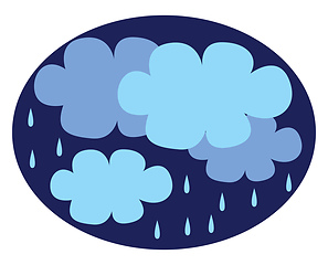 Image showing Rain coming from dark clouds vector or color illustration