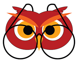 Image showing Owl with glasses illustration vector on white background 