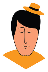 Image showing A man with little orange hat vector or color illustration