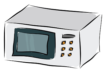 Image showing Grey microwave illustration vector on white background 