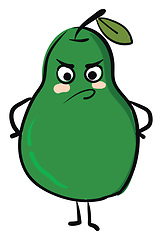 Image showing Painting of an angry pear vector or color illustration