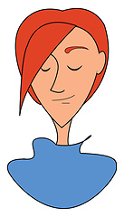 Image showing Red hair illustration vector on white background 