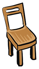 Image showing Painting of a brown wooden chair vector or color illustration