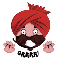 Image showing Man with turban is feeling frustrated, illustration, vector on w