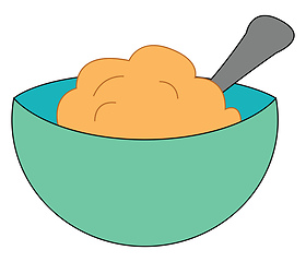 Image showing A cup of porridge vector or color illustration