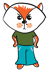 Image showing A man with fox face vector or color illustration