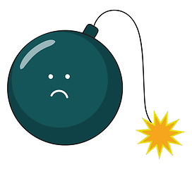 Image showing A sad bomb vector or color illustration