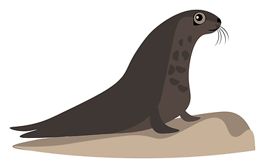 Image showing A brown eager looking seal vector or color illustration