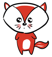 Image showing A cute cartoon of a fox vector or color illustration