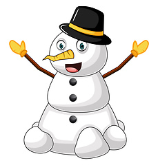 Image showing Snowman with hat illustration vector on white background