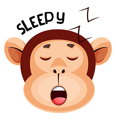 Image showing Monkey is sleeping, illustration, vector on white background.