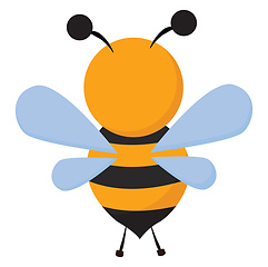 Image showing Clipart of a bee set on isolated white background viewed from th