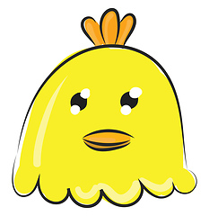 Image showing Drawing of a cute little yellow chick vector or color illustrati