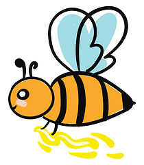 Image showing Honey with honeybee vector or color illustration